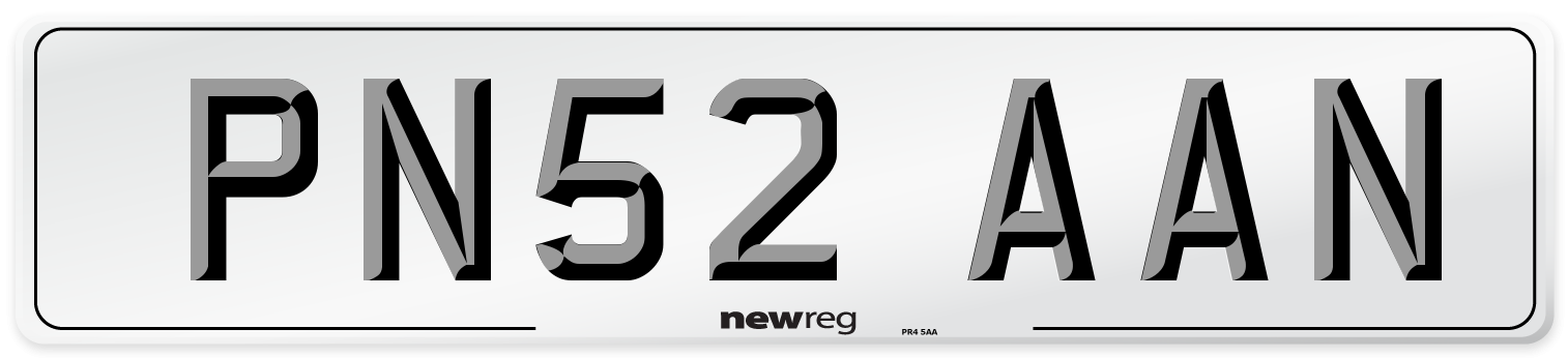 PN52 AAN Number Plate from New Reg
